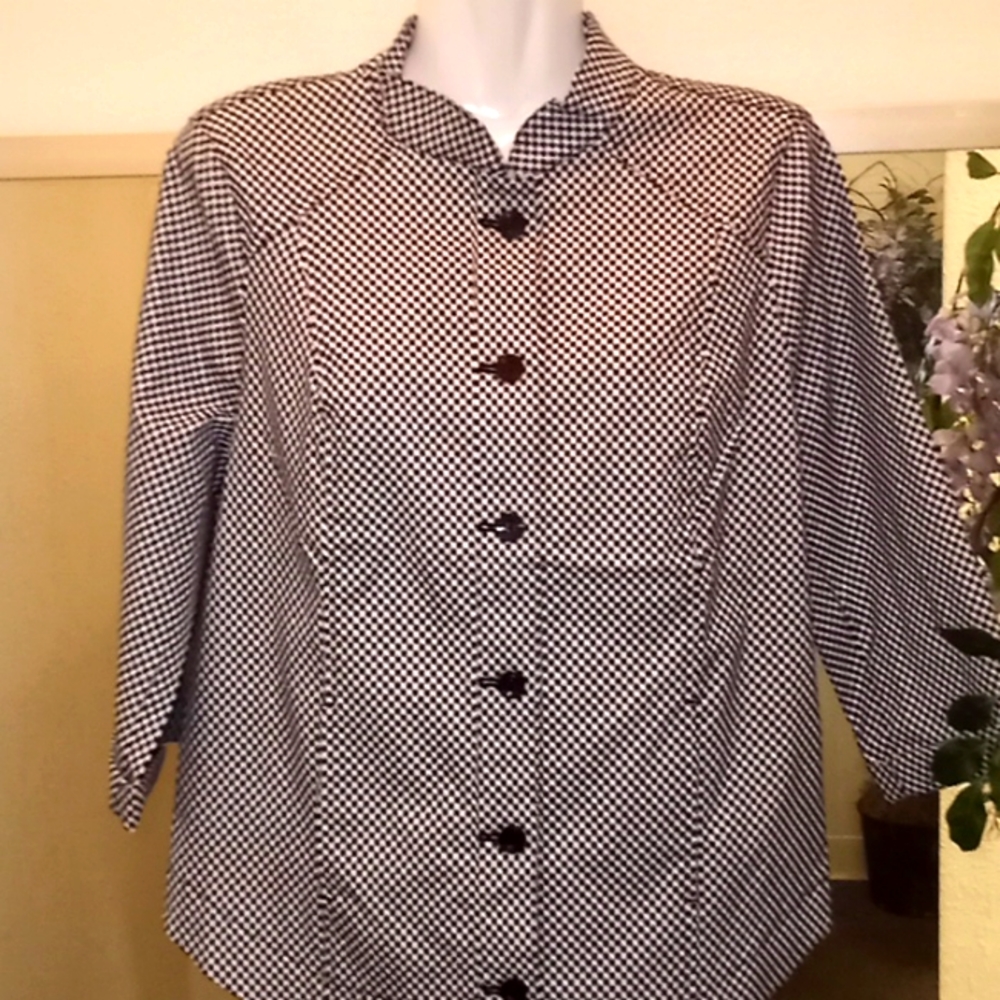 Chico's Perfect Stretch Gingham JACKET
